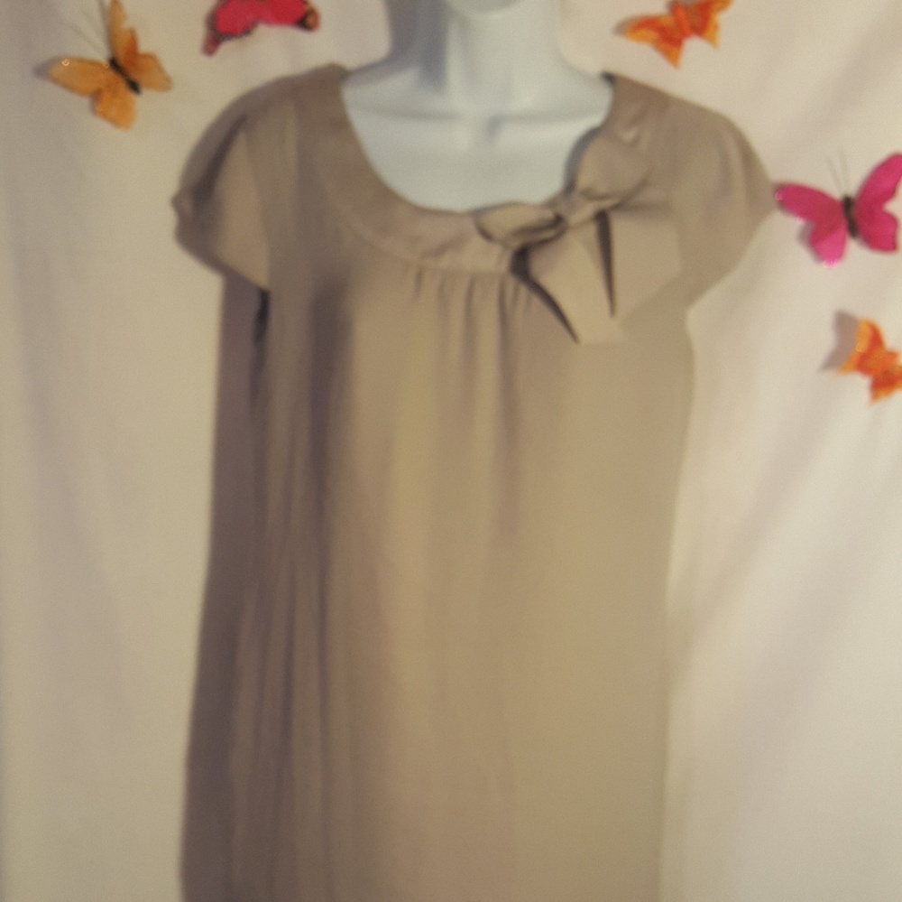 H & M Womens Dress Cap Sleeve Beige - Sz 8